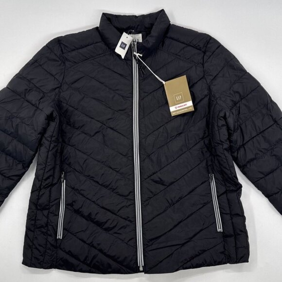 GAP Jackets & Blazers - GAP Puffer Jacket Womens Black XL Primaloft Zip Pockets Cold Control Lite NEW